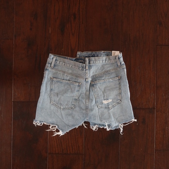 AGOLDE Los Angeles Light-Wash Long Denim Shorts  Size 29 - Picture 2 of 3